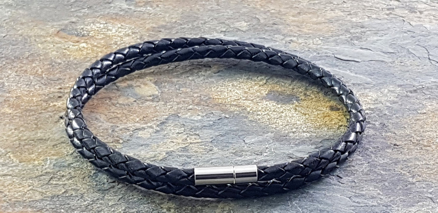 Double Leather Bracelet Black