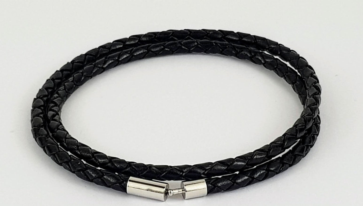 Double Leather Bracelet Black