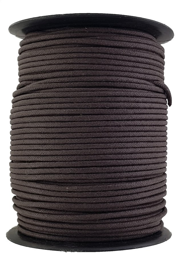 Dark Brown wax cotton cord 2 mm thickness