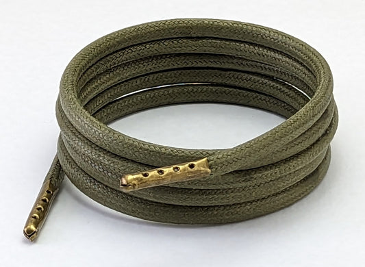 Khaki Green 4 mm wax cotton Shoelaces & Boot laces