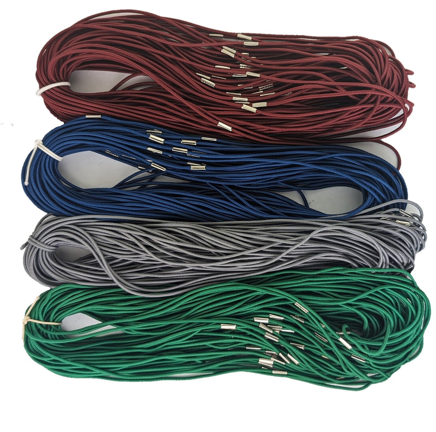 Elasticated menu loops  packs of 10 Grey, Green, Burgundy red, blue